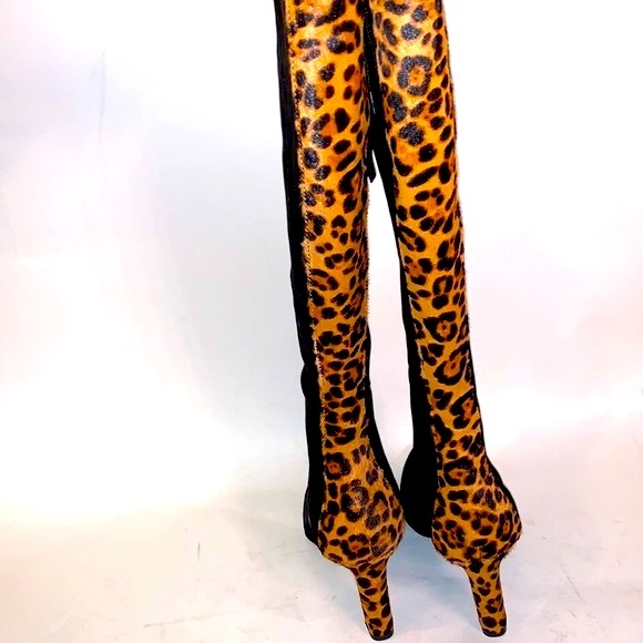 Alfani Step in Flex Tadashi heeled boot in black suede and leopard size 5 1/2 - Picture 3 of 10
